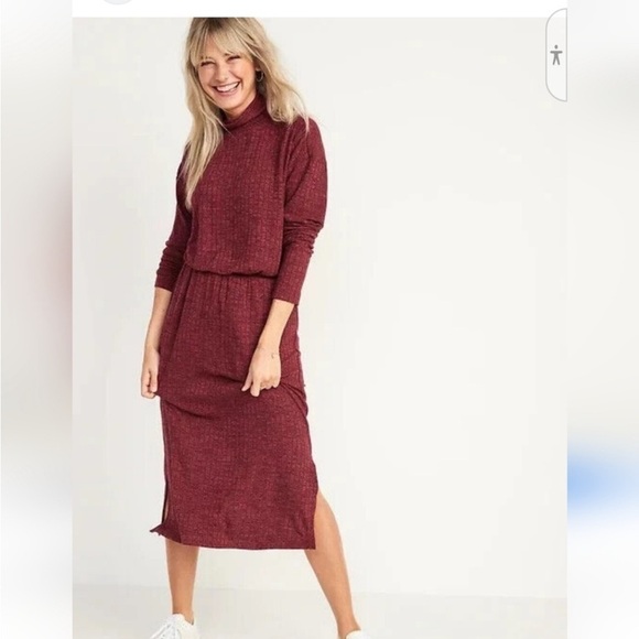 Old Navy Dresses & Skirts - Old Navy Ribbed Mock Turtleneck Midi Dress | XL